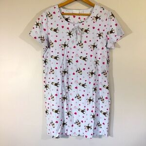 Parisian Intimates Monkey Hearts Pajama Sleep Tee‎
